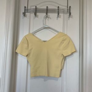 Aritzia T.Babaton yellow wrap top